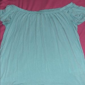 Teal Off the shoulder top